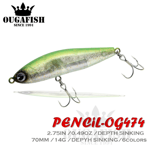 2022 crayon pêche leurre coulant poids 14g 70mm hiver pêche accessoires crochets appâts artificiels brochet leurres carpe poisson ► Photo 1/6