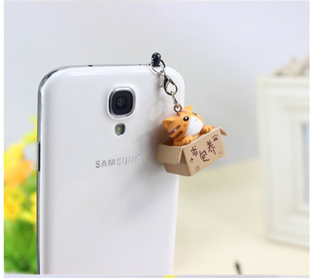 Cherche nourrir chat style 3.5mm mignon dessin animé chat conception téléphone portable bouchon d'oreille bouchon anti-poussière pour Iphone Samsung bouchon anti-poussière ► Photo 1/6