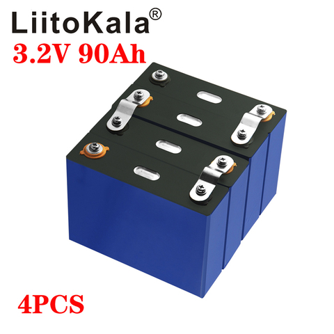 LiitoKala – lot de 4 batteries LiFePO4 3.2V 90ah 12V, Lithium-fer phospha 90000mAh, pour bateau, voiture ► Photo 1/6