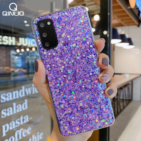 Coque de téléphone à paillettes brillantes, étui souple en TPU pour Samsung Galaxy A51 A71 A21S A41 A10 A20E A30 A40 A60 A50 A70 S M10 M20 M30 ► Photo 1/6