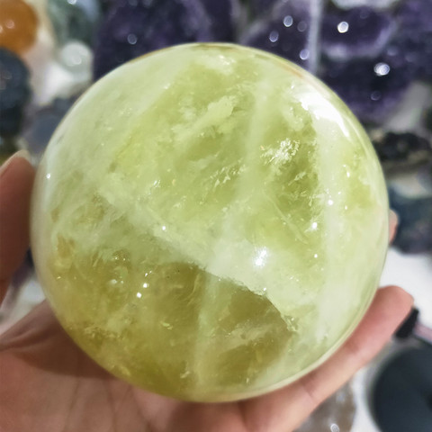 Boule de cristal de citrine naturelle, 1.1kg, quartz jaune, pierre précieuse, guérison Reiki ► Photo 1/6