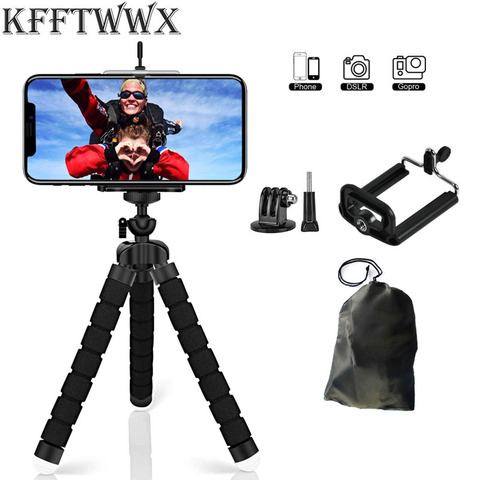 KFFTWWX – trépied Flexible pour Gopro Hero 9 8 7 6 5 4, Mini-éponge noire, pieuvre, pour téléphone portable Yi EKEN H9R SJ4000, appareil photo ► Photo 1/6