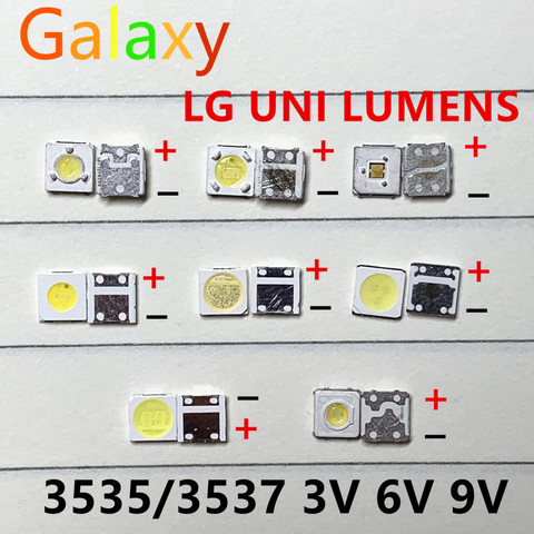 Lot de 50 à 100 pièces rétroéclairage LCD LED, pour LG UNI LUMENS, SAMSUNG, 1W, 3V, 2W, 6V, 3535 W, blanc froid, application TV ► Photo 1/6