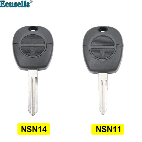 Coque de clé télécommande à 2 boutons, lame non coupée, pour Nissan Almera Maxima Micra Primera Serena Terrano Navara x-trail NSN14 ou NSN11 ► Photo 1/6