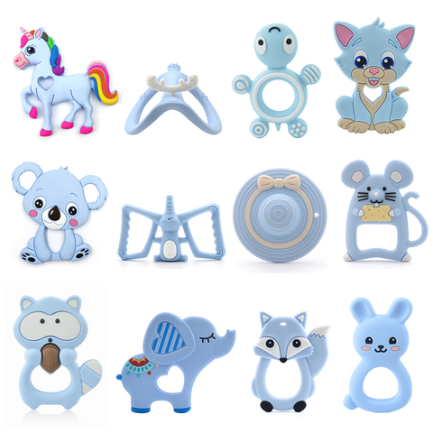 Aniaml-anneau de dentition en Silicone | 1 pièce, collier de jouets, accessoires bébé à mâcher en Silicone, perles Panda licorne Koala bricolage, dentition sans BPA ► Photo 1/6