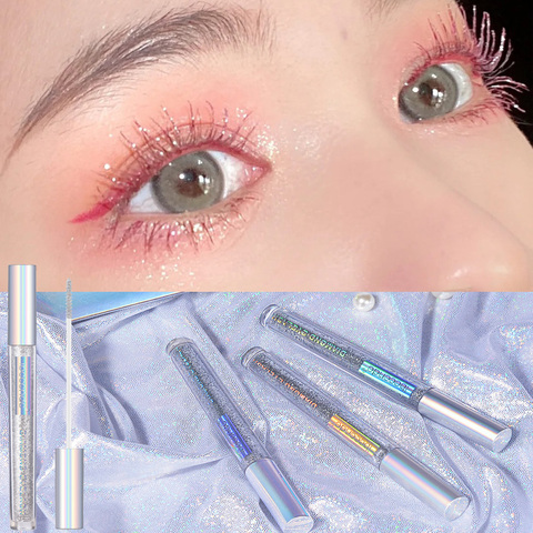 Diamant brillant miroitant mascara paillettes mascara durable imperméable à l'eau friser épais allongeant les cils brillant maquillage des yeux cosmétiques ► Photo 1/5