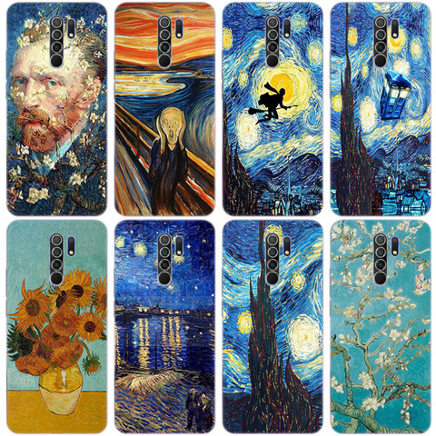 Van Gogh – coque souple en Silicone pour Xiaomi, compatible modèles Redmi Note 9 Pro Max, 9S, 8T, 8A, 9, 9A, T, 9C, K30 Ultra, K30i, 10X Pro, peinture à l'huile ► Photo 1/6