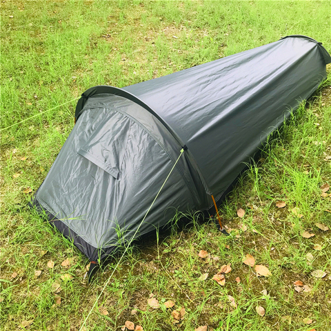 Tente de Camping en plein air, sac de couchage, tapis d'extérieur, tente légère pour une personne ► Photo 1/6