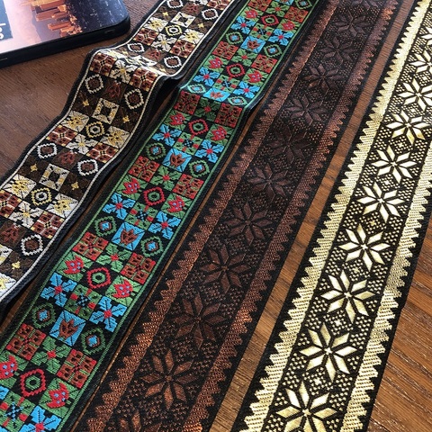 Ruban Jacquard tissé, 10yards/lot de 5cm de large, motif géométrique, pour rideaux et accessoires de vêtements de LS-2707 ► Photo 1/6