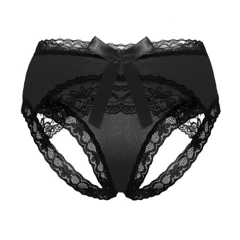 Culotte érotique pour femmes, Lingerie Sexy, dos ouvert, vêtement sexuel sans crochet, slip sexuel pour Couple, avec Cage, sous-vêtements en dentelle ► Photo 1/6