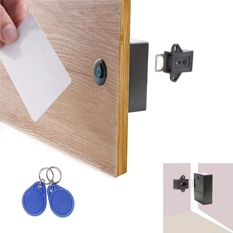 Serrure électronique discrète RFID pour armoire en bois, pour tiroir, placard, étiquette de carte RFID, serrure de porte Invisible, bricolage ► Photo 1/6