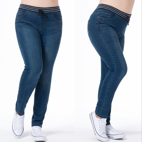 Grande taille femmes Jenas 2022 surdimensionné femmes classique pantalon 2022 grande grande taille femmes Jean Push Up Jean Femme noir 5xl 6xl 7xl ► Photo 1/6