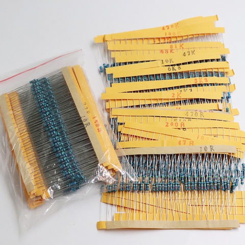 Nouveau 600 pièces 30 types chaque valeur métal Film résistance pack 1/4W 1% résistance assortiment Kit ensemble 14-21 ► Photo 1/6