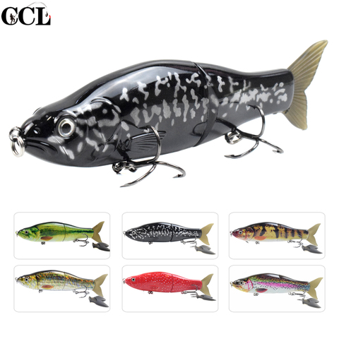 CCLTBA 6.5inch 56g Wobbler joint leurres de pêche dur glisse appât doux queue flotteur toboggan ► Photo 1/6