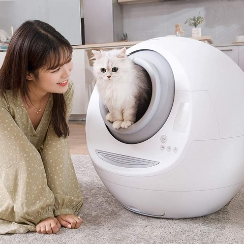 Litière électrique automatique pour chats, nettoyeur de toilette, entièrement fermé, désodorisant, à faible bruit, poubelle ► Photo 1/5