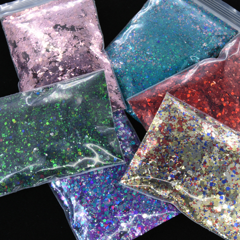 Holographique grosses/fines paillettes en vrac-50 grammes 1 sac-paillettes-Nail Art paillettes-mélange de paillettes-paillettes de gobelet-MD11 (1-30) ► Photo 1/6