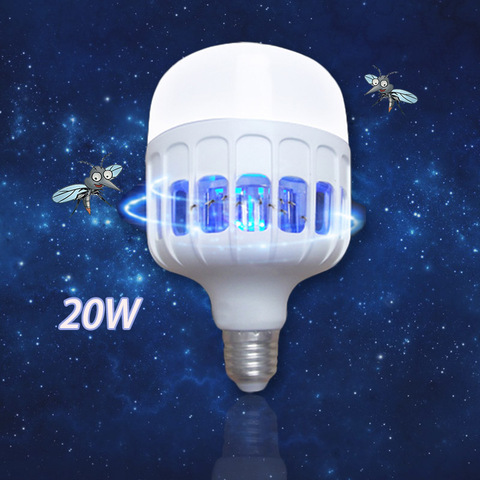 20W Anti moustique ampoules répulsif Bug Zapper insecte tueur nuit lampe LED moustique tueur AC 175 V-220 V 2 en 1 ampoule E27 ► Photo 1/6