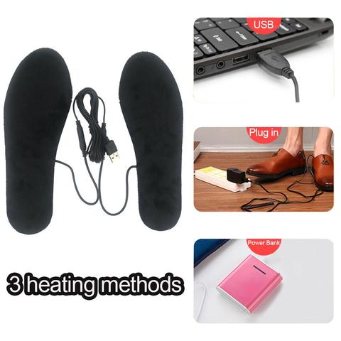 Semelles chauffantes USB, 1 paire, chauffe-pieds, lavables pour l'hiver ► Photo 1/6