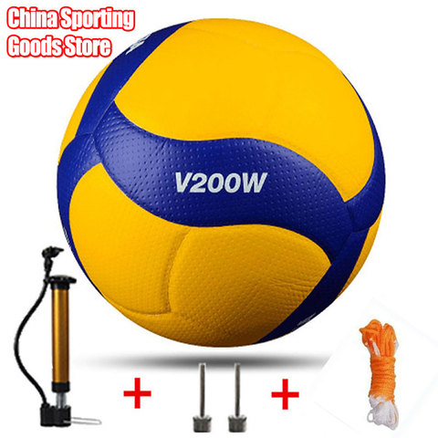 Volley-ball V200W de haute qualité, volley-ball d'intérieur de jeu professionnel de compétition 5, pompe cadeau + aiguille + sac en filet ► Photo 1/6