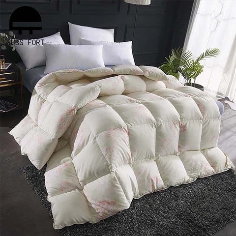 Épaissir blanc Duvet d'oie couette chaude couette pour roi reine double pleine taille automne hiver chaud couette matelassée couette couverture de couette ► Photo 1/6