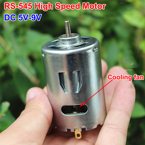 Moteur électrique RS-545 Micro 35.5mm cc 6V 7.2V 7.4V, grande vitesse, couple élevé, ventilateur de refroidissement à arbre de 3.17mm ► Photo 1/6