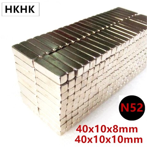 Lot de 10/20 aimants N52 puissants en néodyme, 40x10x8mm, 40x10x10mm ► Photo 1/4