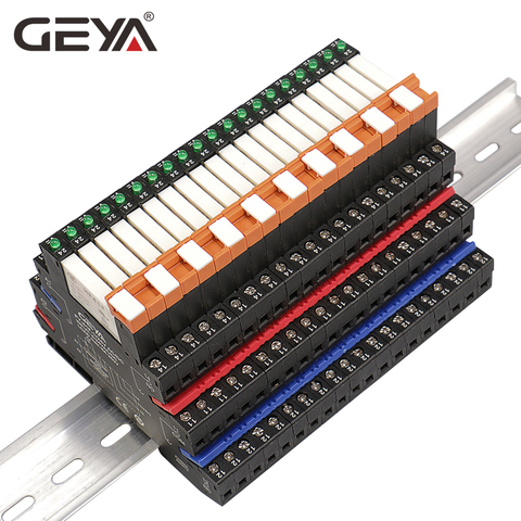 GEYA-relais mince avec prise de 6.2mm, 1 pièce, montage HF-41F intégré sur PCB, relais de puissance avec support de relais 12V 24V 230V ► Photo 1/6