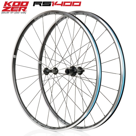 KOOZER – roues de bicyclette en alliage d'aluminium RS1400 700C de 21mm de diamètre 622x 17c, roues avant et arrière de bicyclette de route ► Photo 1/6