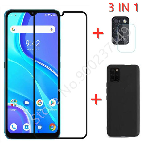 Coque + verre trempé pour téléphone UMIDIGI A7S, 2 en 1, protection d'écran 6.53 pouces, 9D, 9H, 6.53 pouces ► Photo 1/6