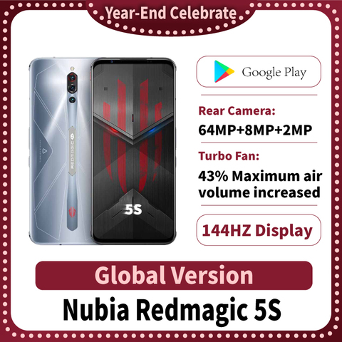 Version mondiale Nubia rouge magique 5S Smartphone de jeu Redmagic 5S 5G jeu téléphone Mobile Snapdragon 865 NFC 6.65