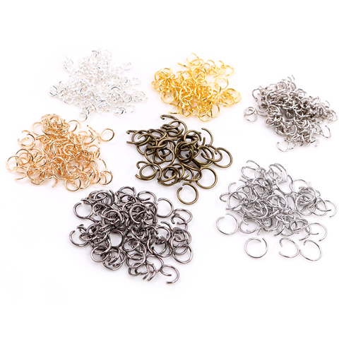 Lot de 200 anneaux de sauts à boucles ouvertes, 4, 5, 6, 7, 8mm, pour la fabrication de bijoux, bricolage, colliers, bracelets, fournitures de connecteurs ► Photo 1/6