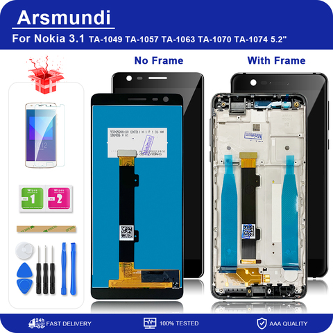 Ensemble écran tactile LCD, 3.1 pouces, avec châssis et outils, pour Nokia 1049 TA-1057 TA-1063 TA-1070 TA-5.2 ► Photo 1/6