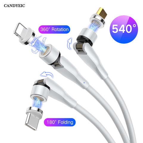 CANDYEIC – câble magnétique USB Micro et Type C, chargeur aimanté pour iPhone, Samsung, Huawei, Xiaomi ► Photo 1/6