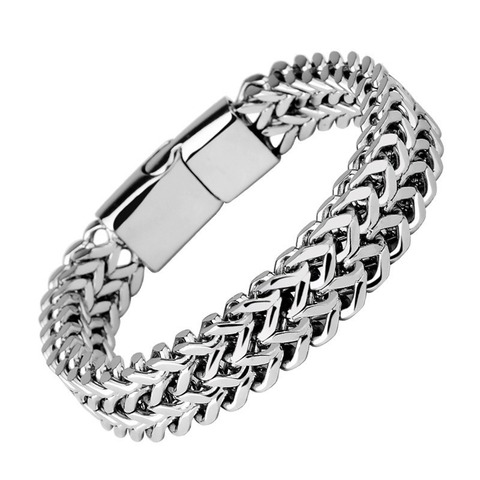 Bracelet tressé en métal de haute qualité pour hommes, bijoux de fête Rock Hip Hop ► Photo 1/6