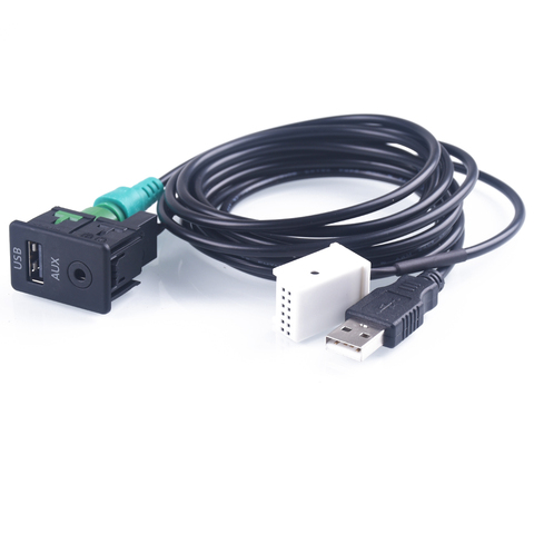 Interrupteur USB Aux + adaptateur de câble métallique, pour BMW 3 5 série E87 E90 E91 E92 X5 X6 AC516 ► Photo 1/5