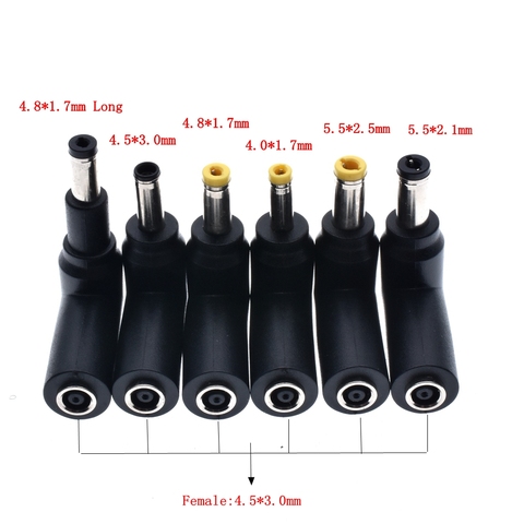 1 pièces DC adaptateur universel 4.5*3.0mm femelle à 5.5x2.5 4.0x1.7 4.8x1.7mm mâle À Angle Droit à 90 degrés connecteur d'alimentation ► Photo 1/6