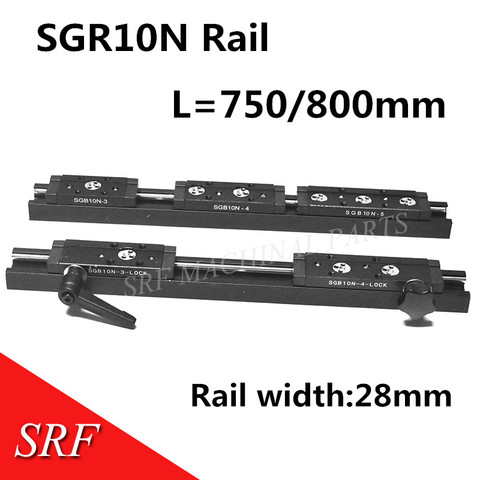 28mm largeur Rectangle Rouleau Linéaire Rail de Guidage 1 pcs SGR10N Longueur = 400mm + 1 pcs SGB10N-4UU quatre roue bloc coulissant pour CNC partie ► Photo 1/6