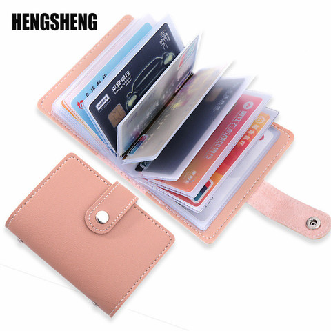 26 fentes pour cartes de crédit pour femmes, portefeuille à la mode, mignon porte-cartes, couleur bonbon, portefeuille coréen, porte-cartes ► Photo 1/6