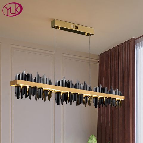 Plafonnier LED suspendu au Design moderne Iceberg, disponible en noir et en or, idéal pour une salle à manger ou une cuisine, nouveau modèle ► Photo 1/6