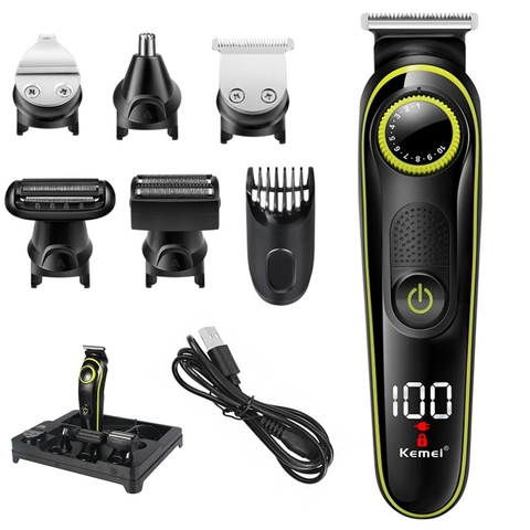 Machine de rasage du corps du visage pour hommes rasoir électrique tondeuse à cheveux rasoir électrique professionnel rechargeable barbe ensemble de toilettage ► Photo 1/6