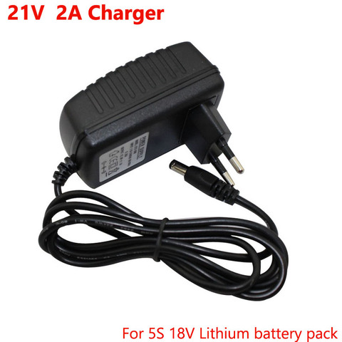 Chargeur de batterie au Lithium 21V 2a, pour tournevis électrique, batterie Li-ion 18V 5s, chargeur mural DC 5.5*2.1 MM, prise EU US ► Photo 1/5