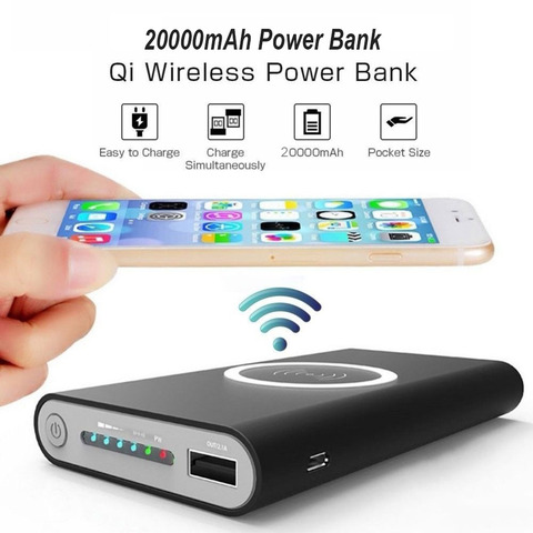 Chargeur sans fil portatif de batterie externe de la batterie 20000mAh Qi PowerBank pour l'iphone X 8 Plus Samsung S10 S9 S8 ► Photo 1/6