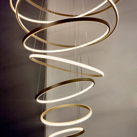 Lustre suspendu composé de 3/4/5/6 anneaux, design moderne, en acrylique, luminaire décoratif d'intérieur, idéal pour bricolage, 40/60/80/100/120cm ► Photo 1/6