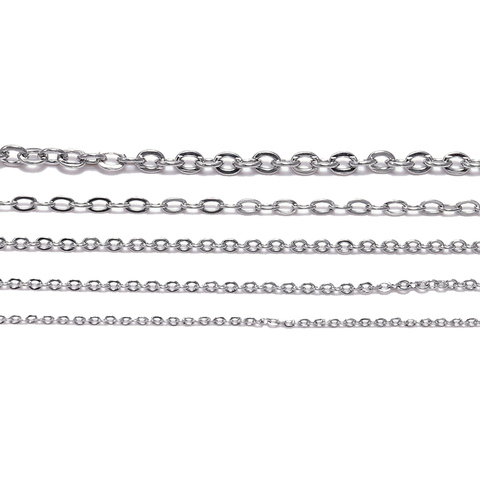 Chaîne à maillons en acier inoxydable, collier en vrac pour la fabrication de bijoux, fournitures, accessoires, 1.2 1.5 2.0 2.4 3.0mm, 5 M/Lot ► Photo 1/6