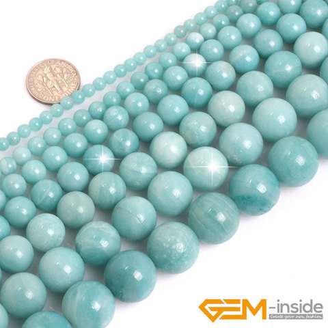 Perles en pierre d'amazonite bleue, Grade AAA, pour la fabrication de bijoux, 15 pouces, DIY, vente en gros! ► Photo 1/6