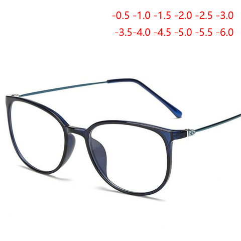 Ultraléger TR90 fini myopie lunettes femmes hommes rétro ovale étudiant courte vue lunettes dioptrie-0.5 -1.0 -1.5 -2.0 To -6 ► Photo 1/6