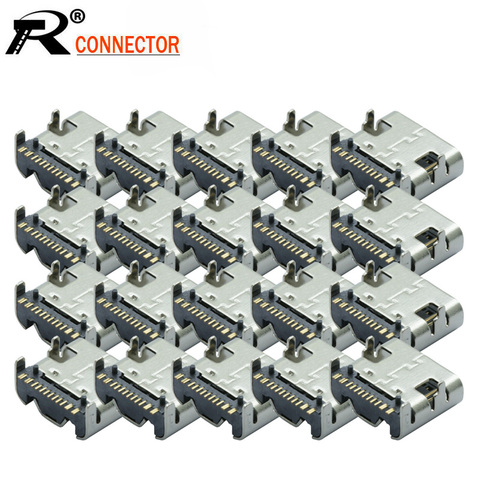 Connecteur de prise SMT de Type C à 16 broches, USB 3.1 type-c, positionnement femelle SMD, conception de PCB, chargement haute intensité, à faire soi-même 10 pièces/lot ► Photo 1/6