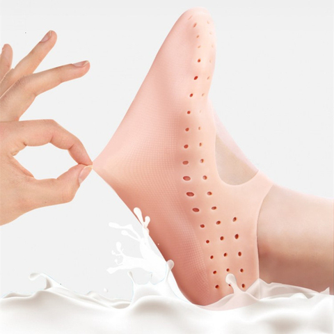 2 pièces Silicone semelle Gel chaussette outil de soin des pieds pieds protecteur soulagement de la douleur prévention des fissures hydrater la peau morte enlèvement chaussette ► Photo 1/6