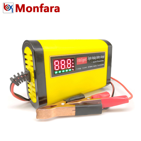 Chargeur Intelligent de batterie de voiture de moto 12 V 2A complètement automatique 3 étapes acide de plomb AGM GEL affichage Intelligent d'affichage à cristaux liquides 12 volts 10AH 20AH ► Photo 1/6