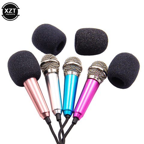 Portable 3.5mm Stéréo Studio Micro Karaoké KTV Mini Microphone Pour Téléphone Intelligent Pour Ordinateur Portable pc de bureau Portatif Micro Audio ► Photo 1/5